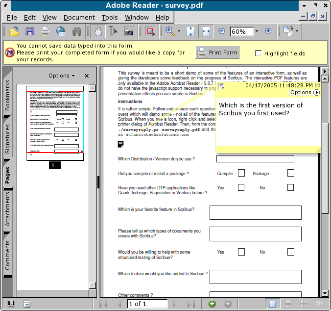 Acrobat Reader Screen shot